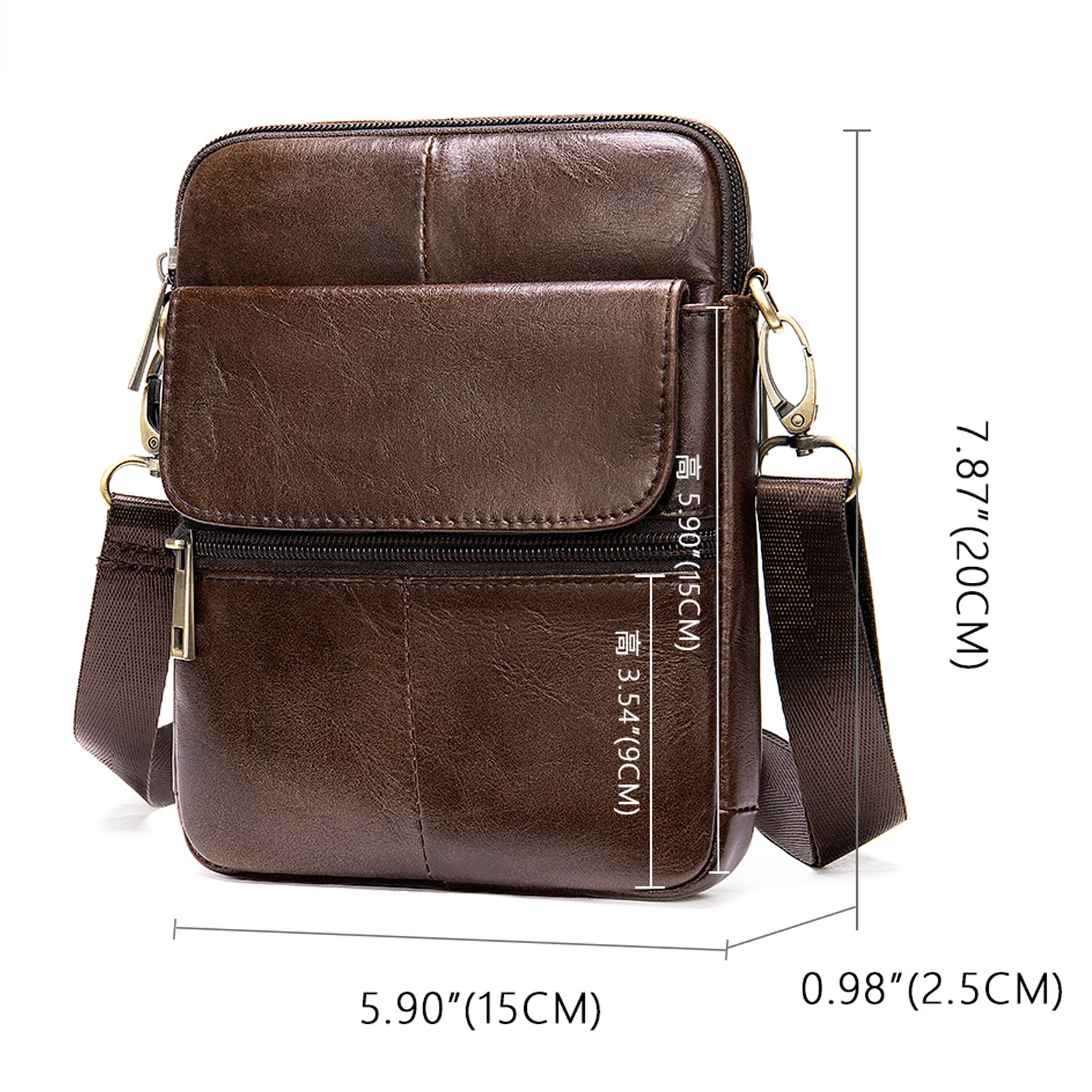 Bolsa de Ombro Pequena para Homens, Couro Genuíno, Sacos Crossbody, Bolsa de Telefone, Sacos De Viagem, Bolsa Masculina Mensageiro, Designer De Flap