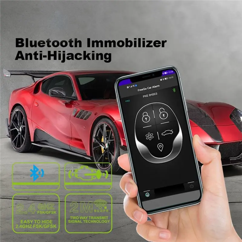 [NEW!A25P】 Vehicle Security DC12V Power Auto Start Stop BT Immobilizer System Anti-Hijacking Car Alarm Smart Auto Functionality