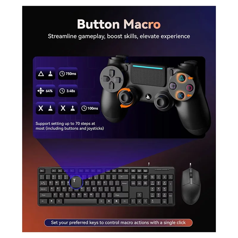 محول ماوس فائق AIMZENIX لجهاز PS4 Striker Pro لـ PS4/3، ONE، X360، XSS، XSX، N-Switch، لسماعات الرأس 3.5 مم