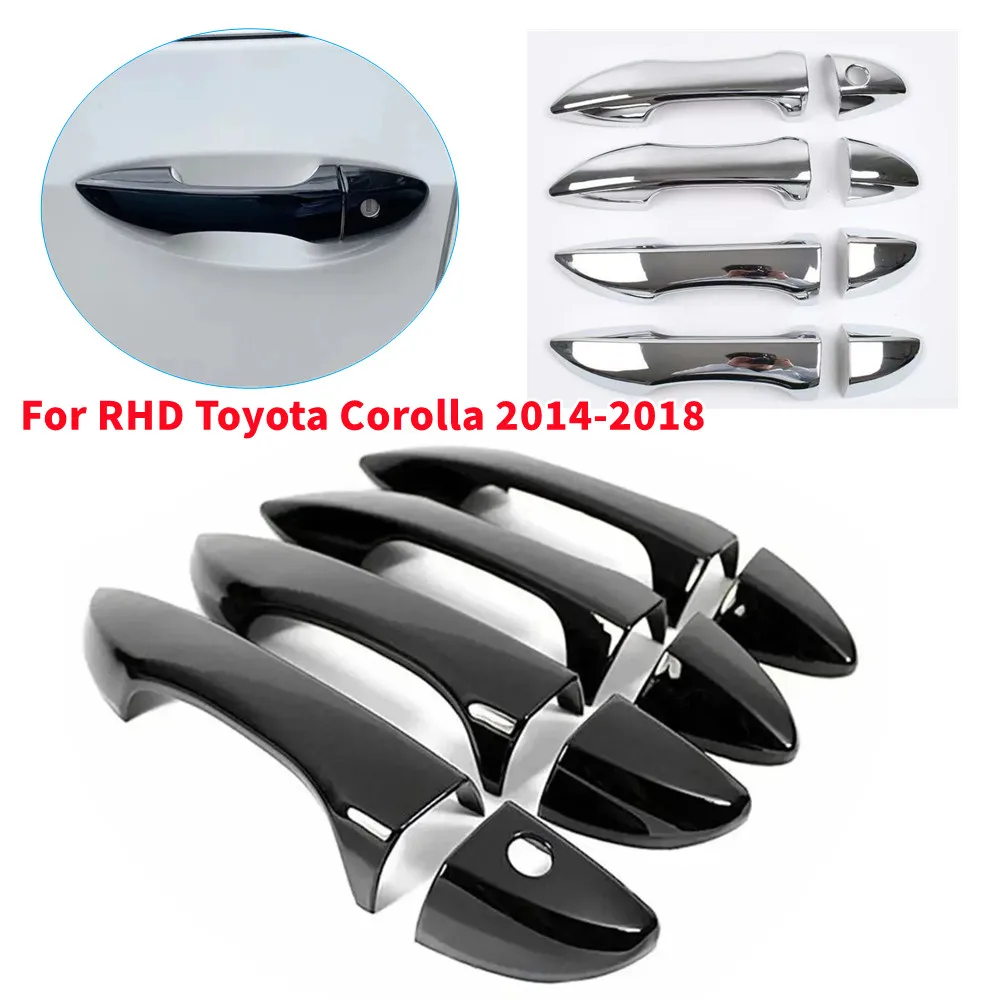 

1 комплект для RHD Toyota Corolla 2014-2018, внешняя дверная ручка, рамка, накладка, защитная наклейка из АБС-пластика, аксессуары