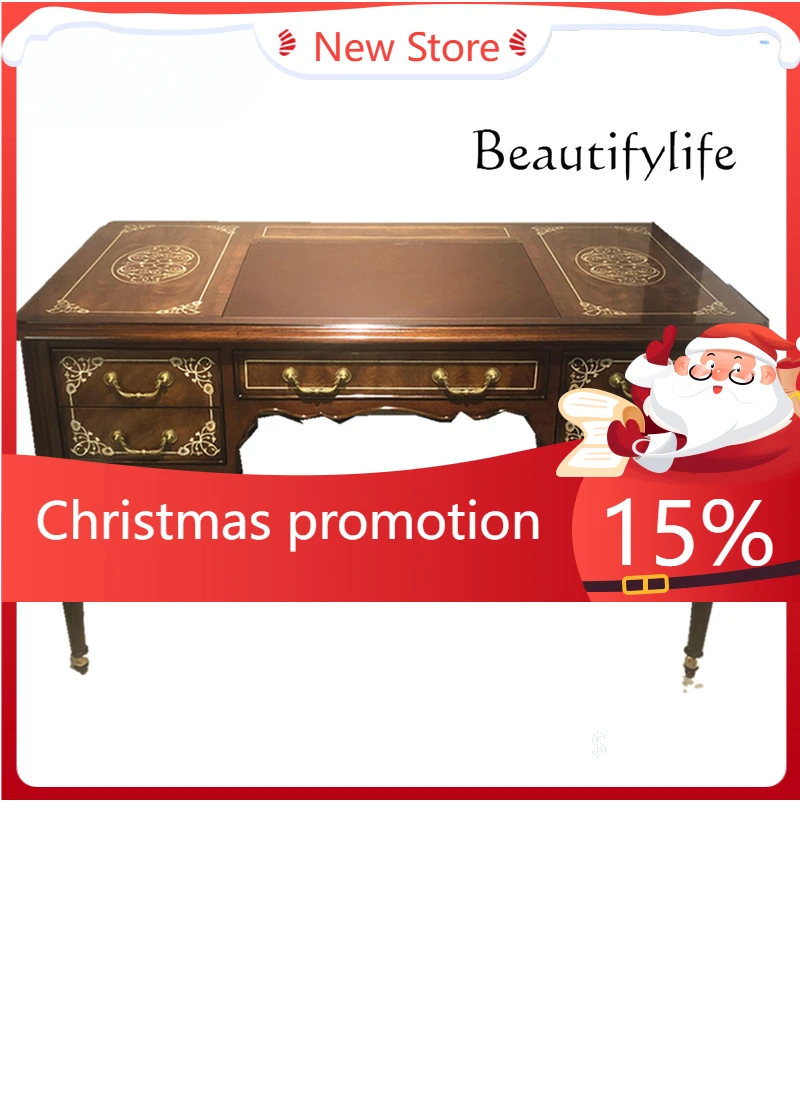 

Nordic Simple Retro Computer Desk European Desk Study High-end Writing Desk X