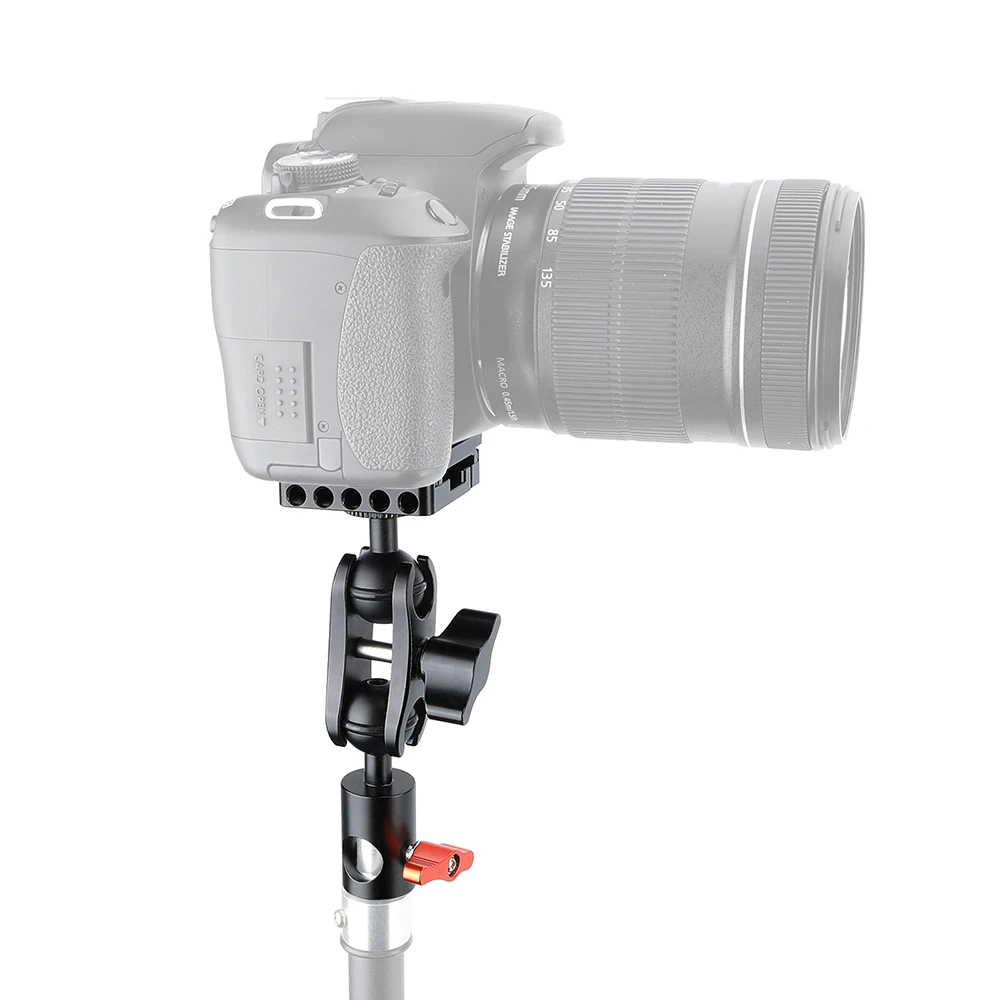 KIMRIG testa a sfera adattatore testa supporto luce 16mm con piastra a sgancio rapido stile ARCA per fotocamere universali Canon Sony Nikon