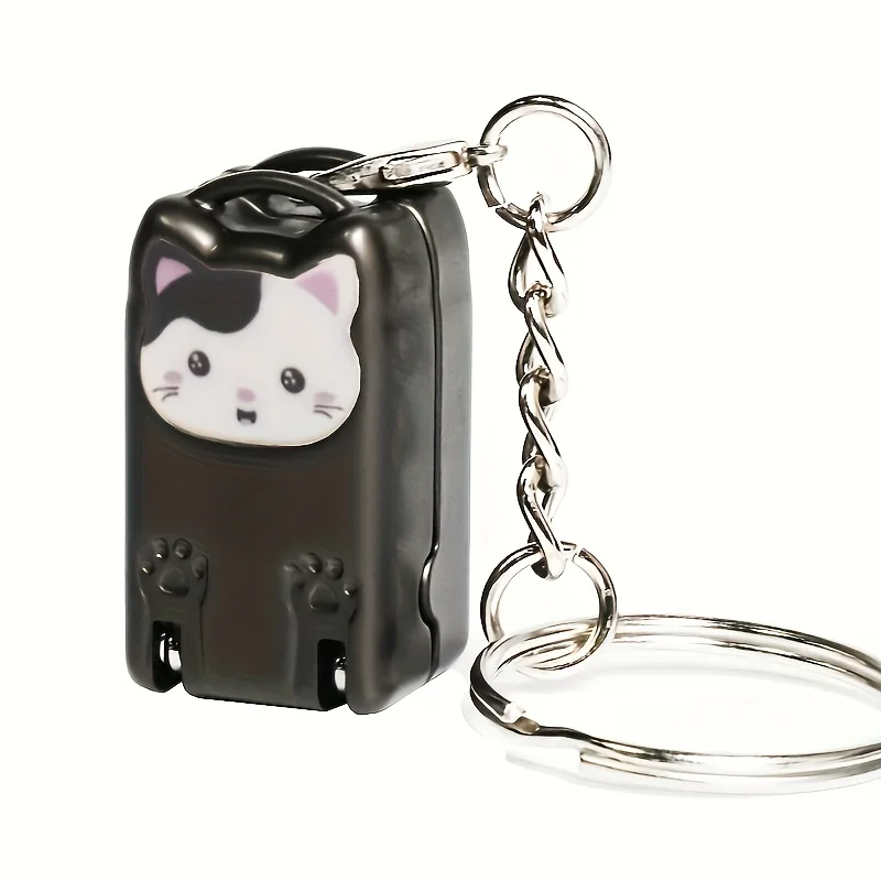 1pc Exquisite Kitten Keychain Foldable Nail Clipper - Stainless Steel Rotary Toenail & Fingernail Manicure Trimmer