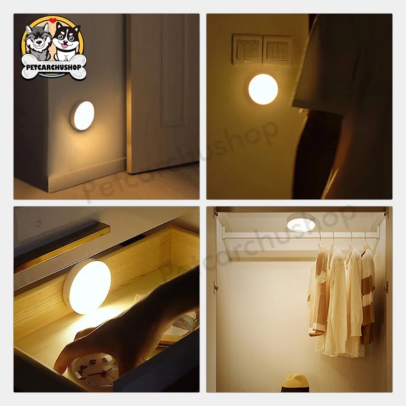 Motion Sensor LED Night Light USB Rechargeable Stick-On Magnetic Closet Light Wireless Under Cabinet Lighting for Hallway New