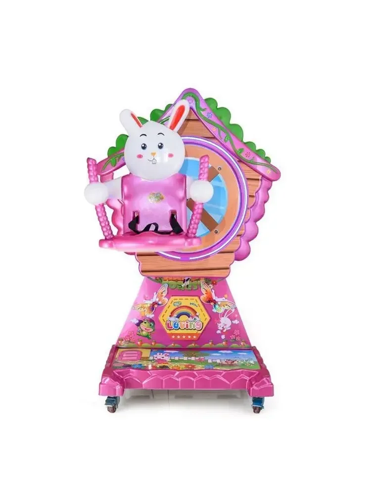 Easy to operatechildren's electric coin-operated rocking car lifts and rotates the Ferris wheel at the entrance