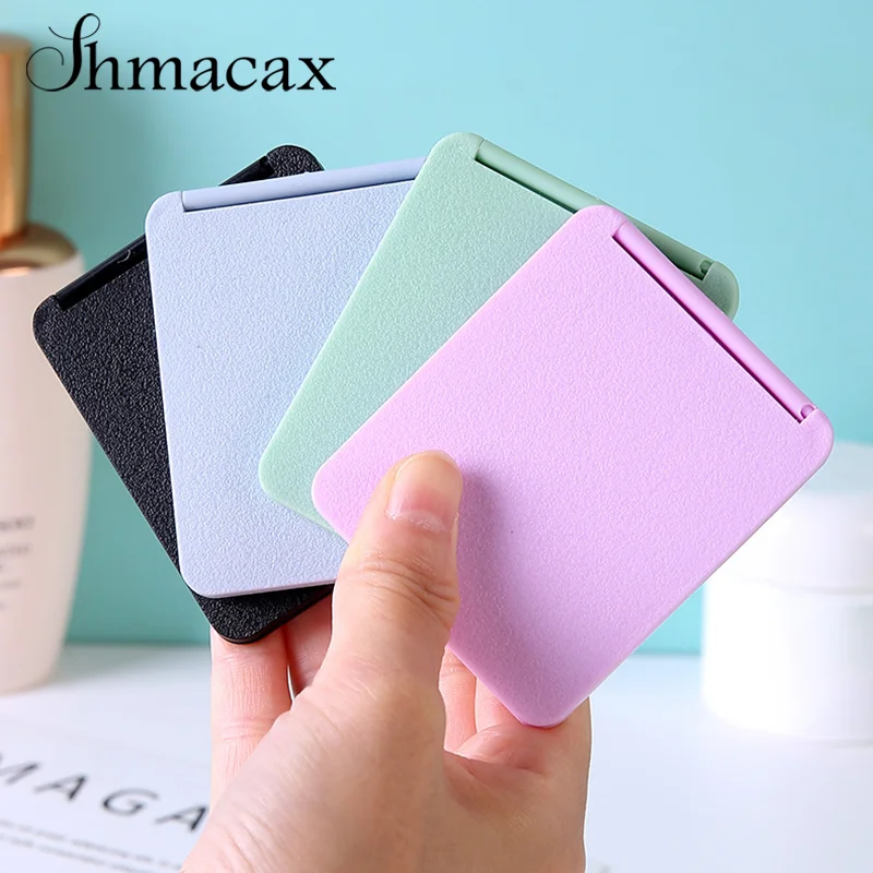 Plastic Folding Mirror Pocket Mini Portable Makeup Mirrors Travel Hand Small Mirror Vanity Foldable Compact Cosmetics Tools