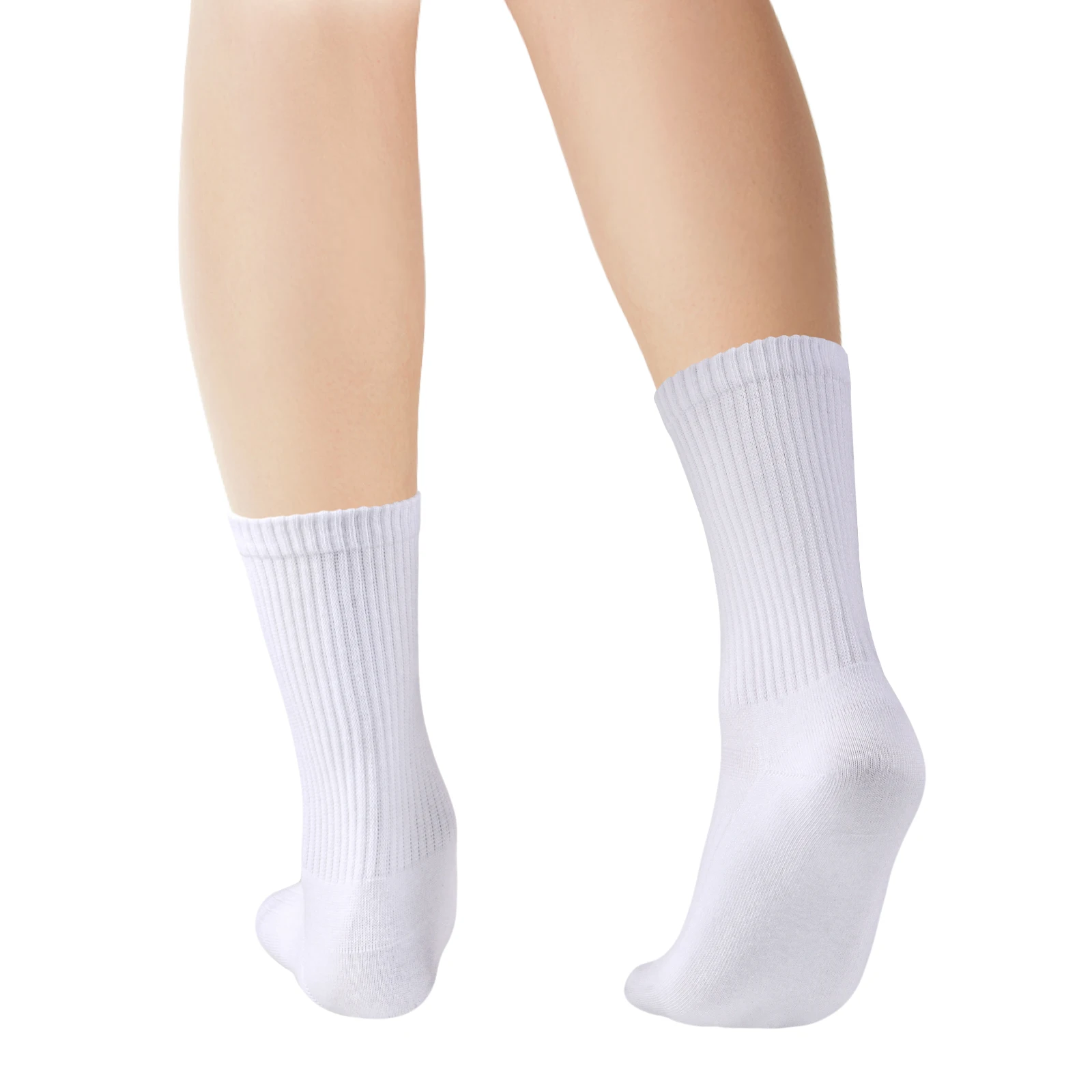 YUEDGE Basic Womens Socks, OEKO Certified Mid Calf Thin Combed Cotton Casual Everyday Business Dress Socks,  5 Pairs/Pack