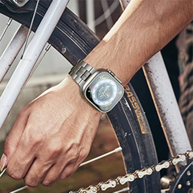 حزام التيتانيوم لساعة أبل الترا 49 مللي متر 45 مللي متر 41 مللي متر 38 42 مللي متر 44 مللي متر حزام معدني Correas Iwatch سلسلة 8 7 6 SE 5 4 3 سوار