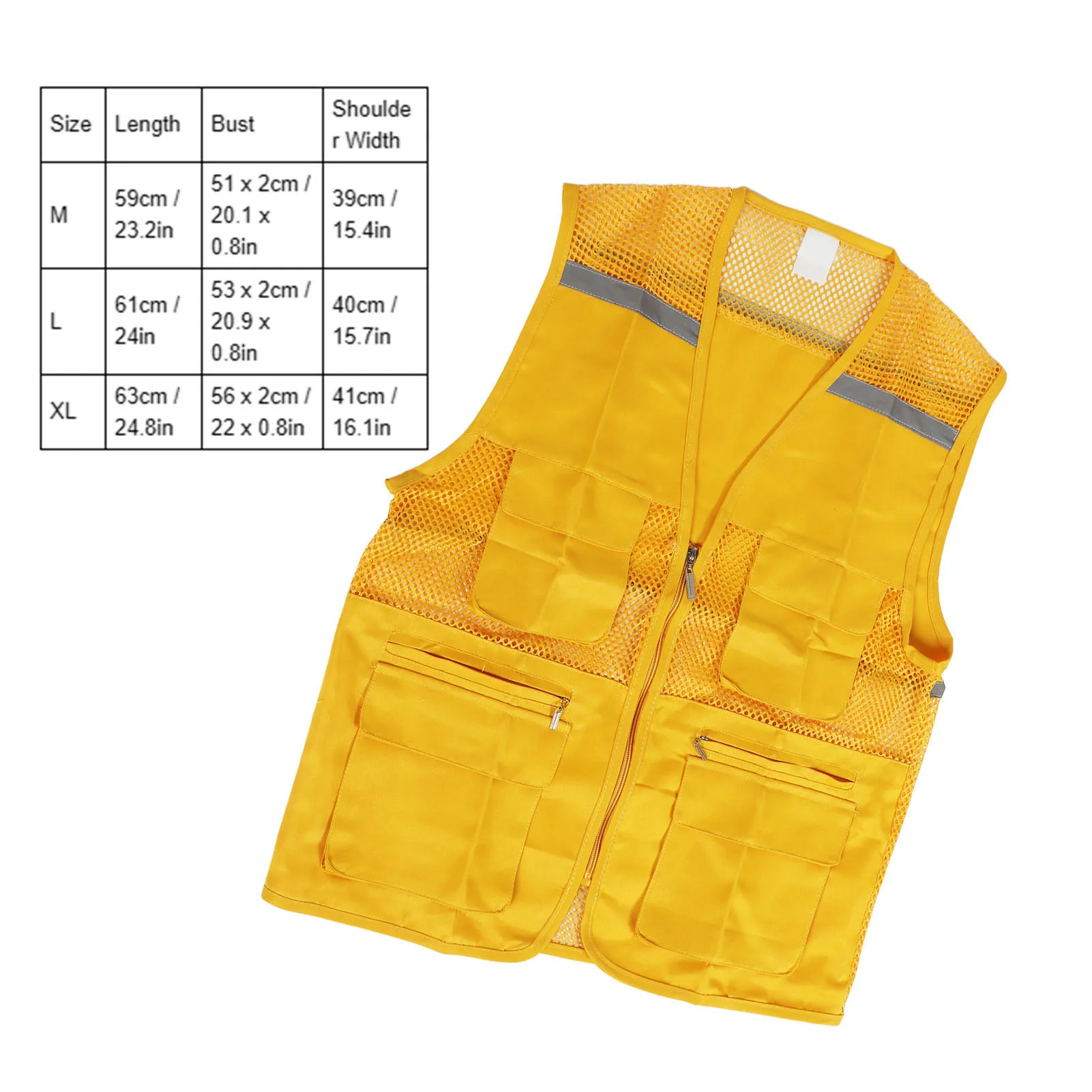 Multi Pockets Volunteer Vest Volunteer Vest for Event Work Clothes with Multi Pockets Yellow Public Welfare Activities Supplies