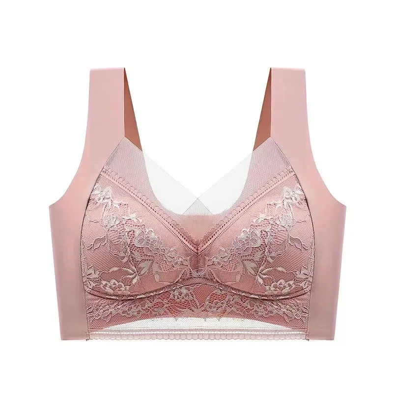 Women Large Bras Push Up Ice Silk Seamless upper Bralette Lace Wireless Summer Bras Plus Size Top Lingerie Underwear Dropship
