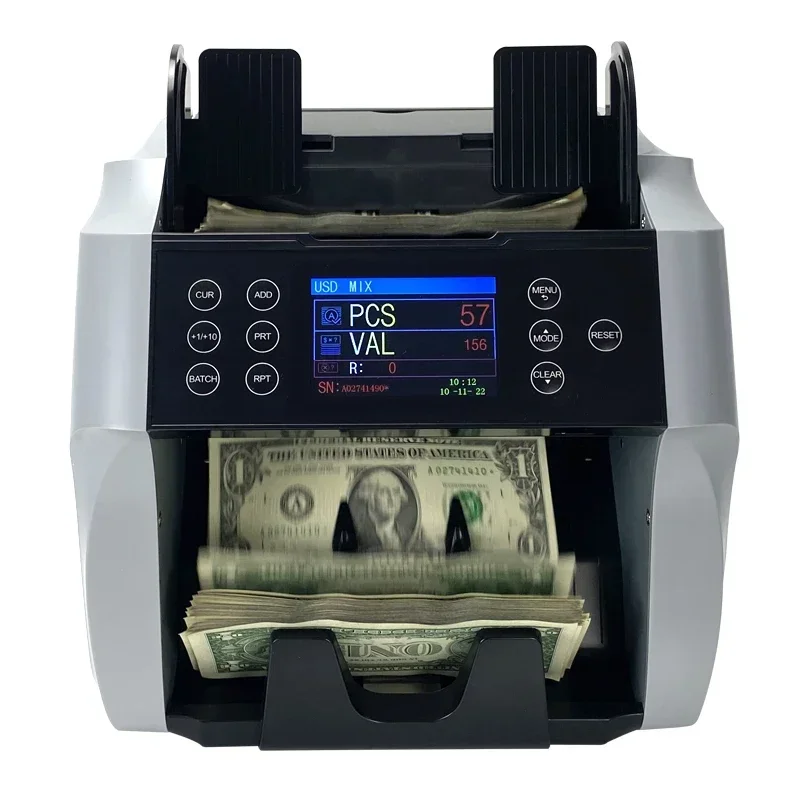 

2 CIS Counter 5-6 kinds of Currencies Value Counter USD EUR LYD Money Counter African Notes XOF CFA Money Counting Machine