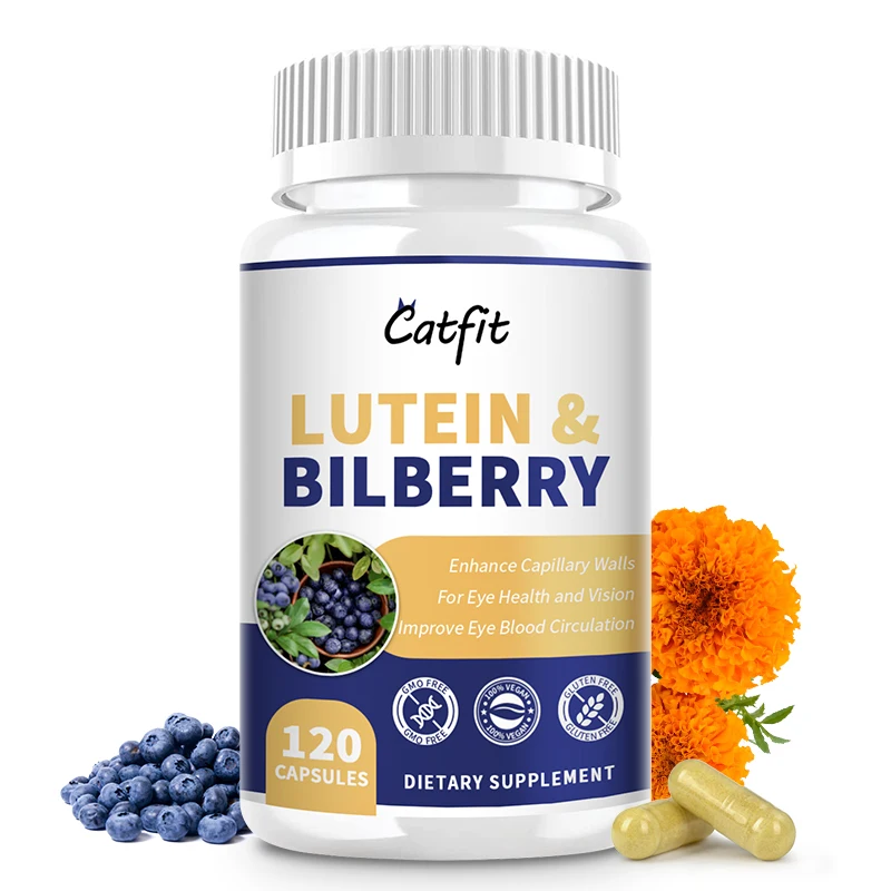 

Catfit Lutein&Bilberry Capsules with Zeaxanthin Lutein for Eyes Health VIsion Protection Dietary for Dried&Tried Eyes Vitamin C