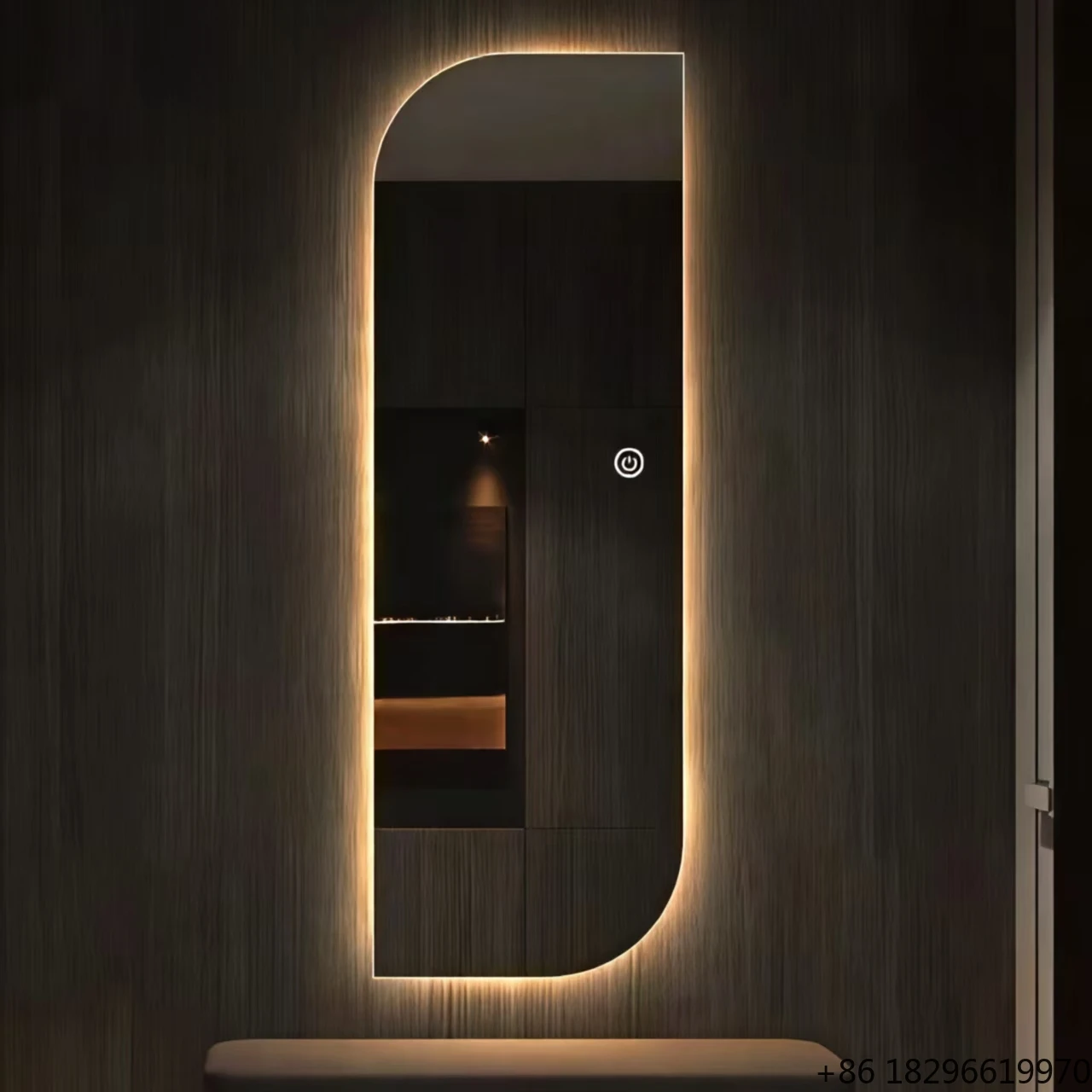 

Luxury Corner Lit Frameless Irregular Wall Mirror 5.0mm Thick Glass Elegant Decor For Living Room Bedroom