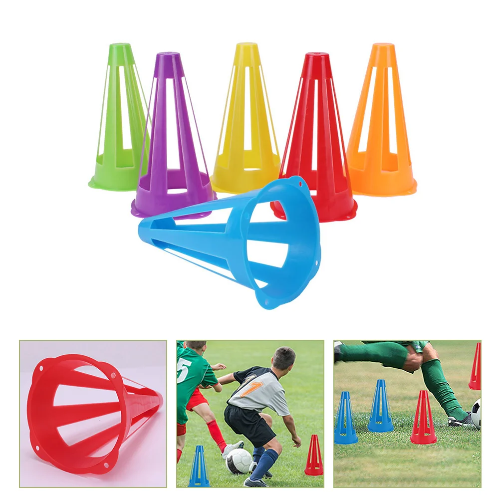 6 Pcs Universal Windproof Skates Training Roadblock Pp Traffic Cone Soccer Obstacles Plastic