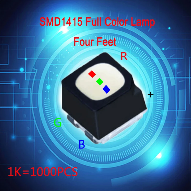 1000 pcs ,SMD1415 full color LED lamp of four feet  used for LED display maintenance，Outdoor RGB components for display