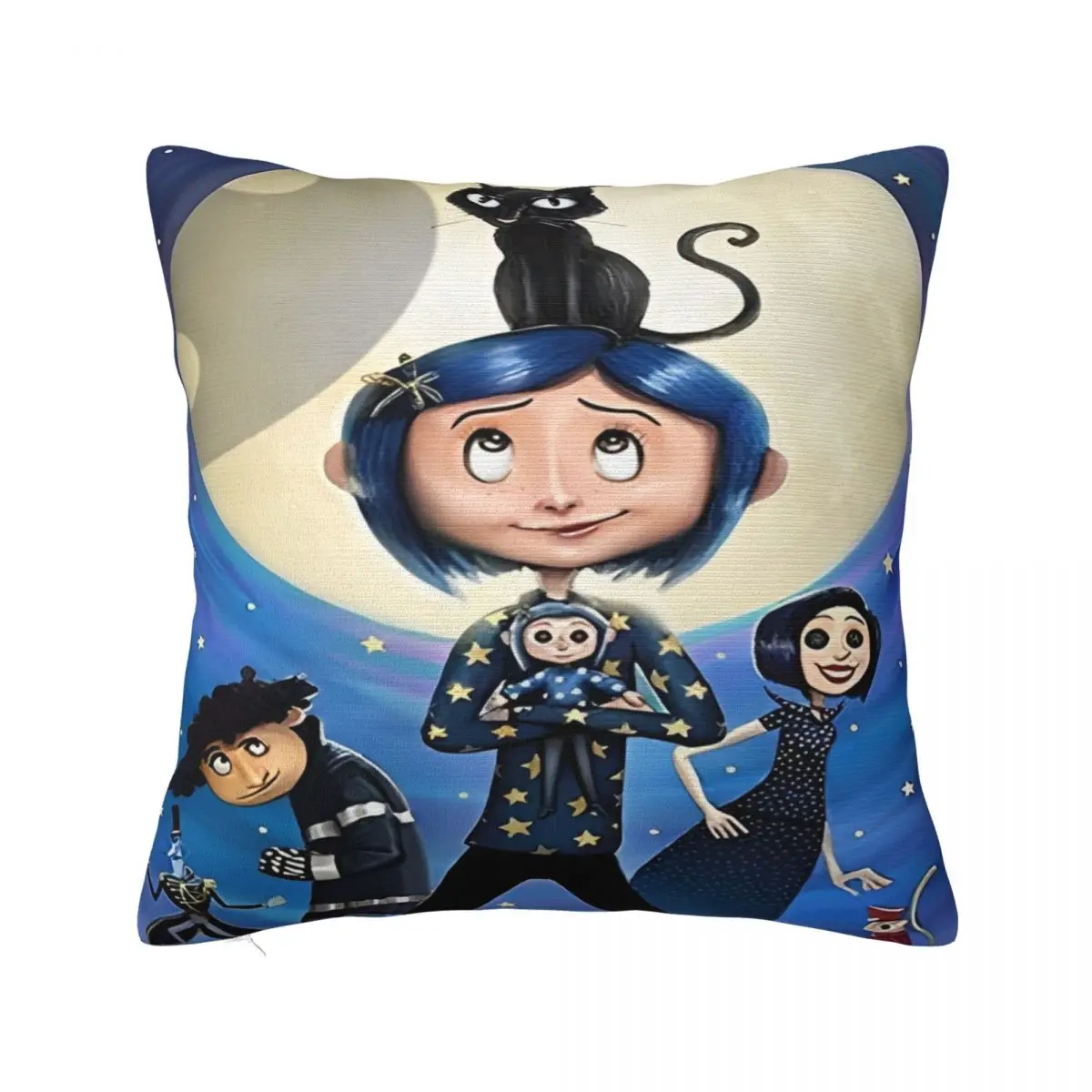 Coraline Doll Horror Cartoon Pillow Covers Merch Soft Polyester Cushion Cover Gift Pillow Case Cover Home Square