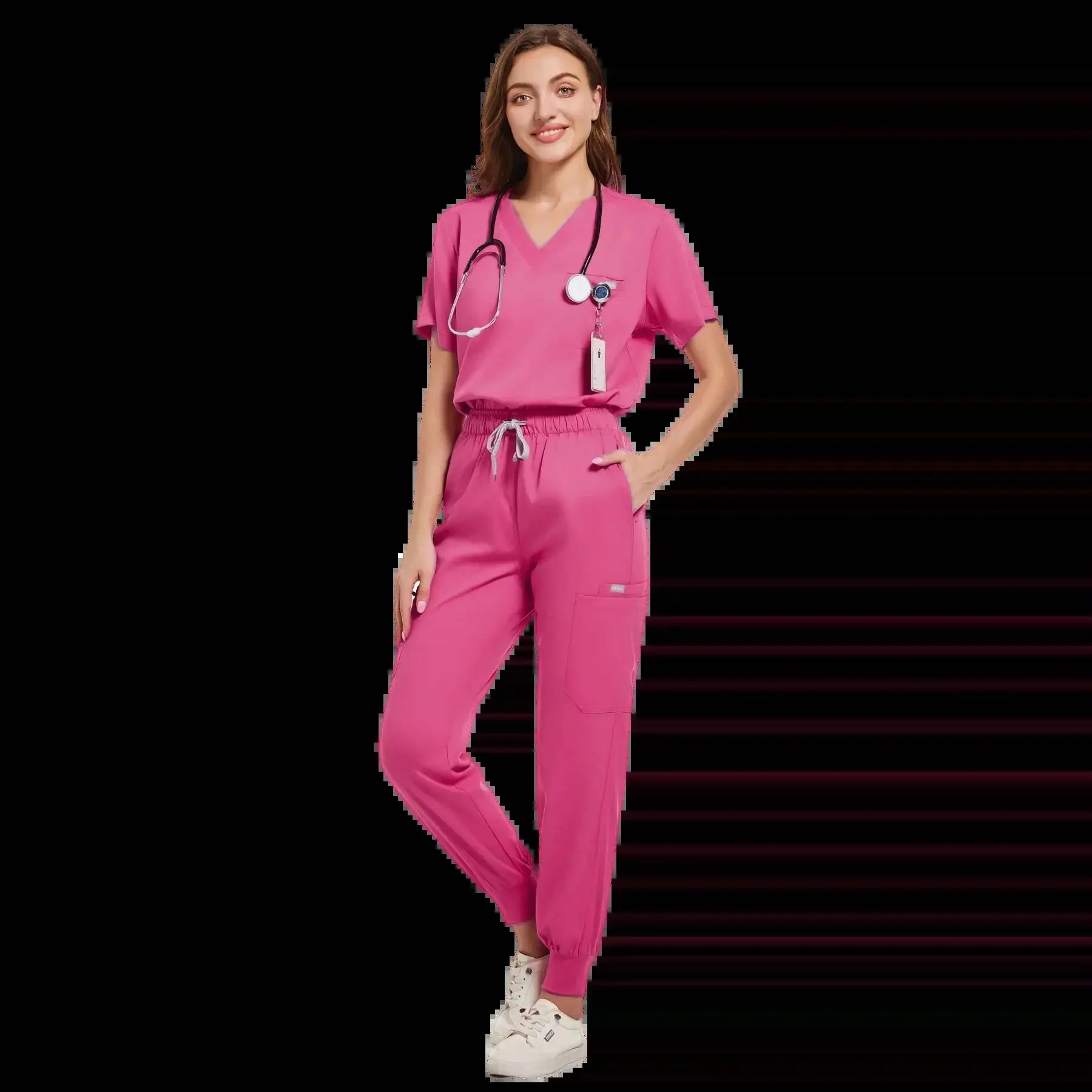 Prix de gros médecin infirmière gommages uniformes médicaux femmes survêtement ensemble hôpital accessoires salle d'opération vêtements de travail chirurgicaux