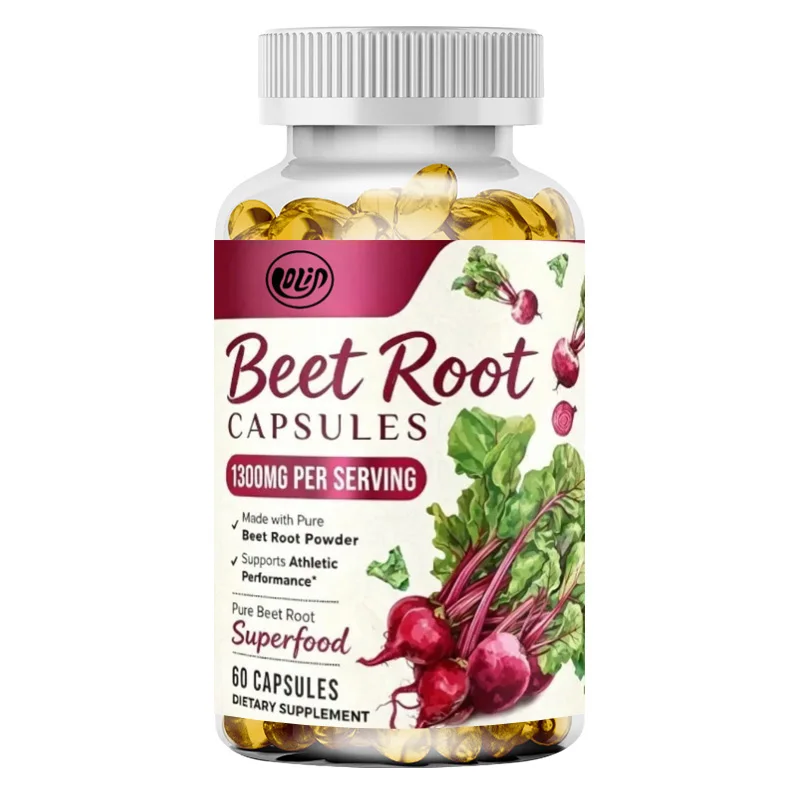 Organic Beetroot -1300 Milligrams of Energy Per Serving, 60 Capsules for Health Support