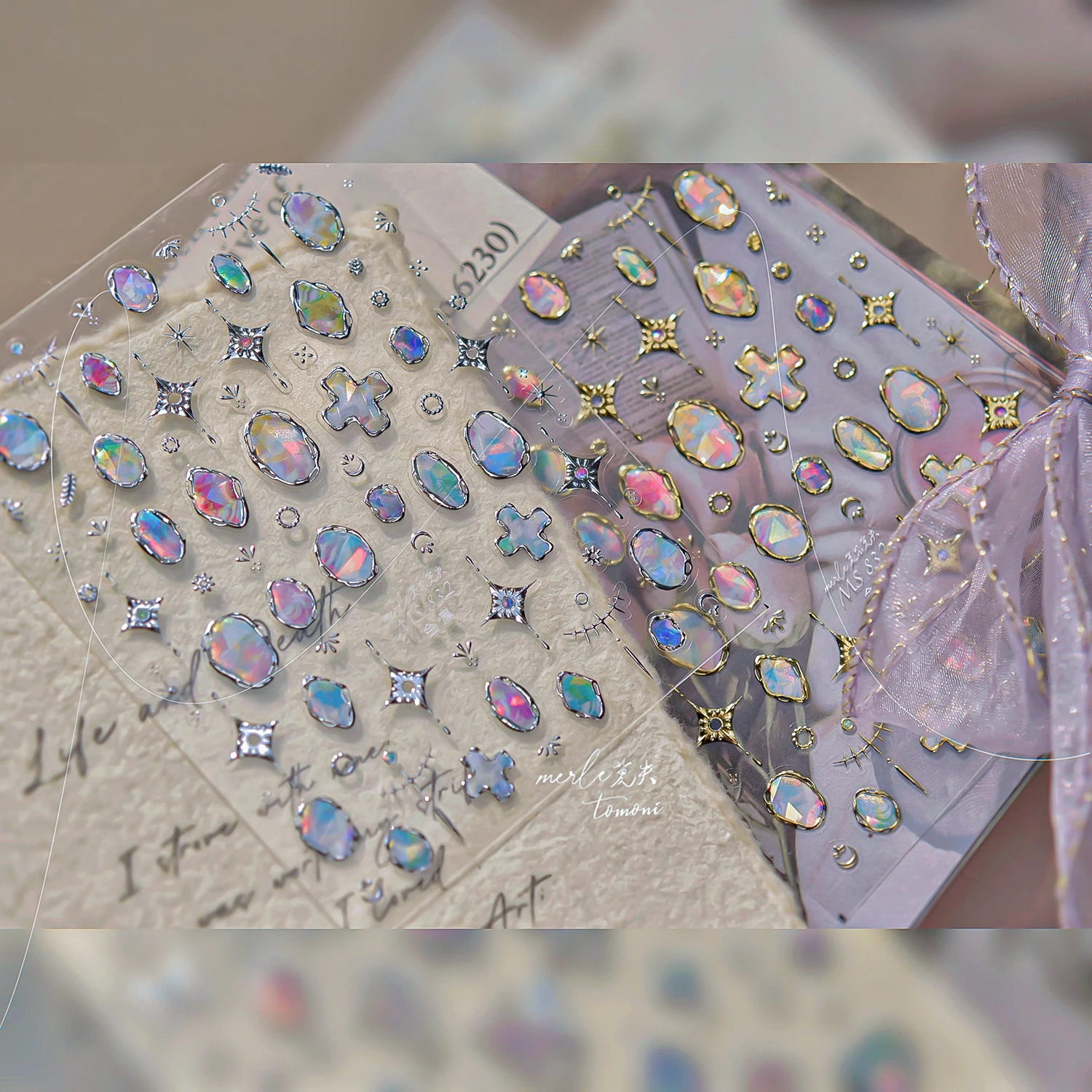 5D สร้างสรรค์ผีเสื้อสติกเกอร์เล็บแฟชั่นวินเทจเล็บอุปกรณ์เสริมธรรมชาติ Niche สไตล์อุปกรณ์ตกแต่งเล็บ