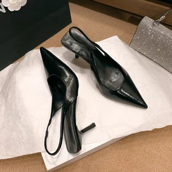 Sandales à Talons Hauts et Pointus pour Femme, Chaussures d'Été à la Mode, Solide, Bureau et Carrière, Sexy, 2024