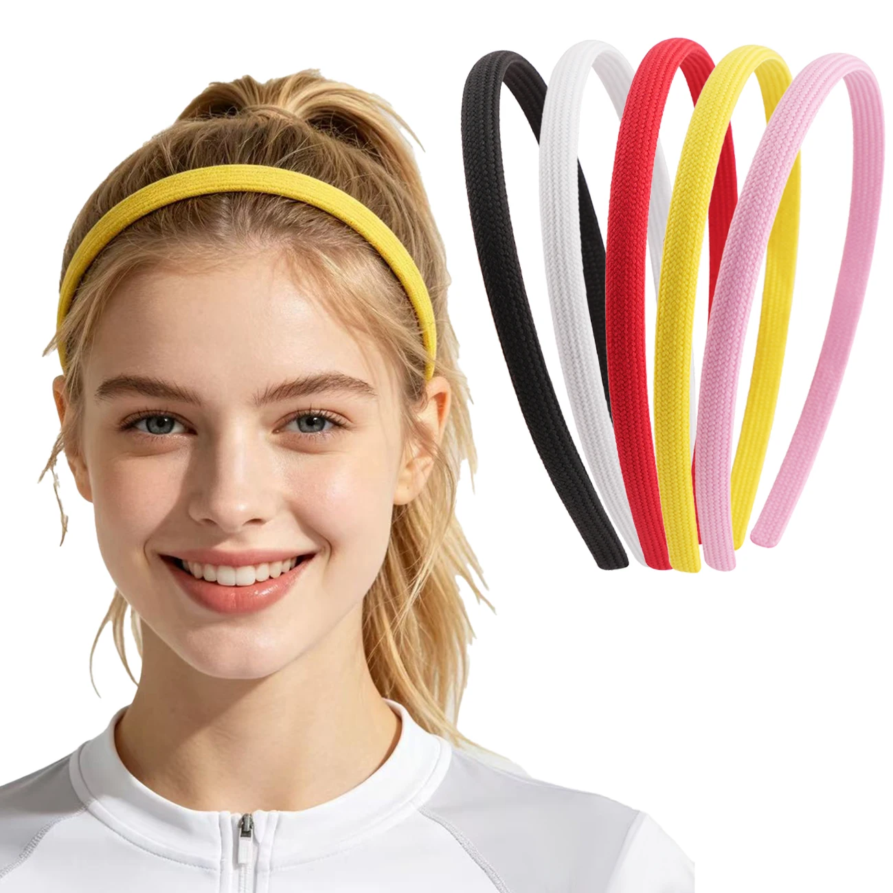 Skinny Fabric Wrapped Headband Women Girls Solid color Thin Hair Hoop Minimalist Plain Hairband Daily DIY Hair Accessories