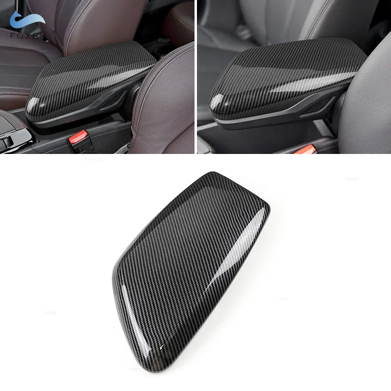 Carbon Texture Accessories For BMW X1 F48 2016 2017 2018 2019 2020 2021 LHD Car Inner Center Console Armrest Storage Box Cover