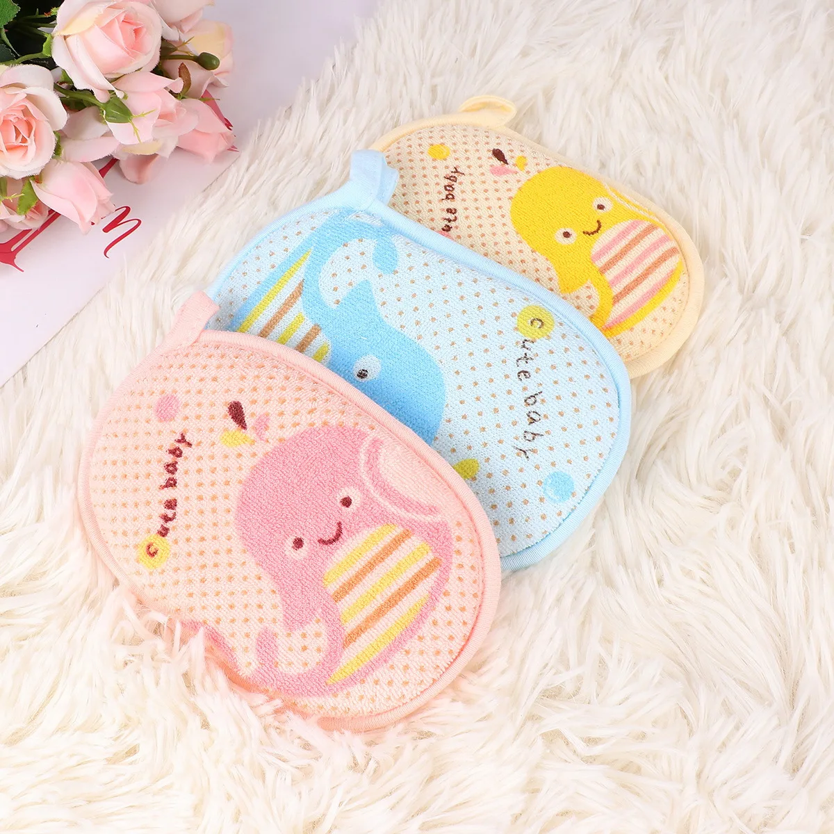 3 قطع إسفنجة استحمام للأطفال ناعمة وناعمة وعالية الجودة، مادة آمنة تدوم طويلاً، فرشاة سهلة التنظيف وإعادة الاستخدام #5