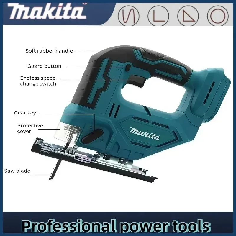 Makita DJV182Z 340W Brushless Jigsaw 18V Without Battery with Saw Blade Cordless Barrel Handle Portable Carpenter Power Tool
