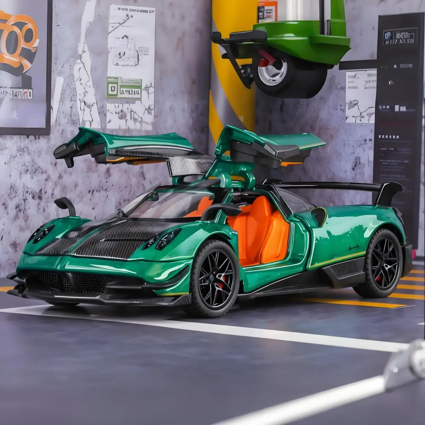 

1:32 Huayra BC спортивный суперкар из сплава металла, литая под давлением модель автомобиля, звук и свет, детская игрушечная машина, подарки на день рождения, подарок для мальчика