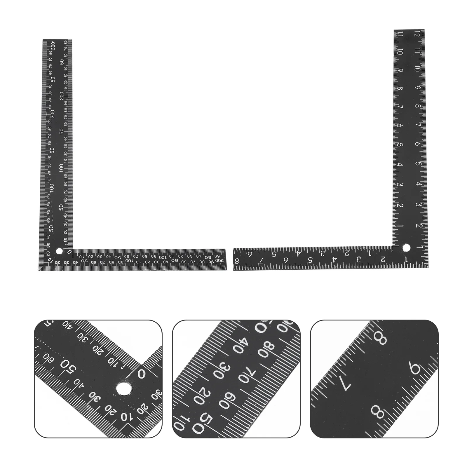 2Pcs Metal L-Square Ruler Steel Measuring Tool Carpenter Woodworking Engineer Drawing Rulers for Precision Angle Measurement