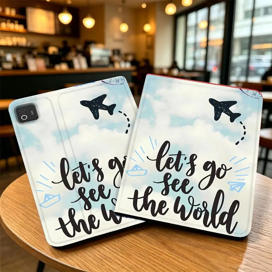 Case for Xiaomi Pad 6s Pro 7 Ultra Pad 5 6 7 8 Pro Redmi Pad SE K Pad 8.8 9.7 12.4 Inch With Pencil Holder Airplane Quote Print