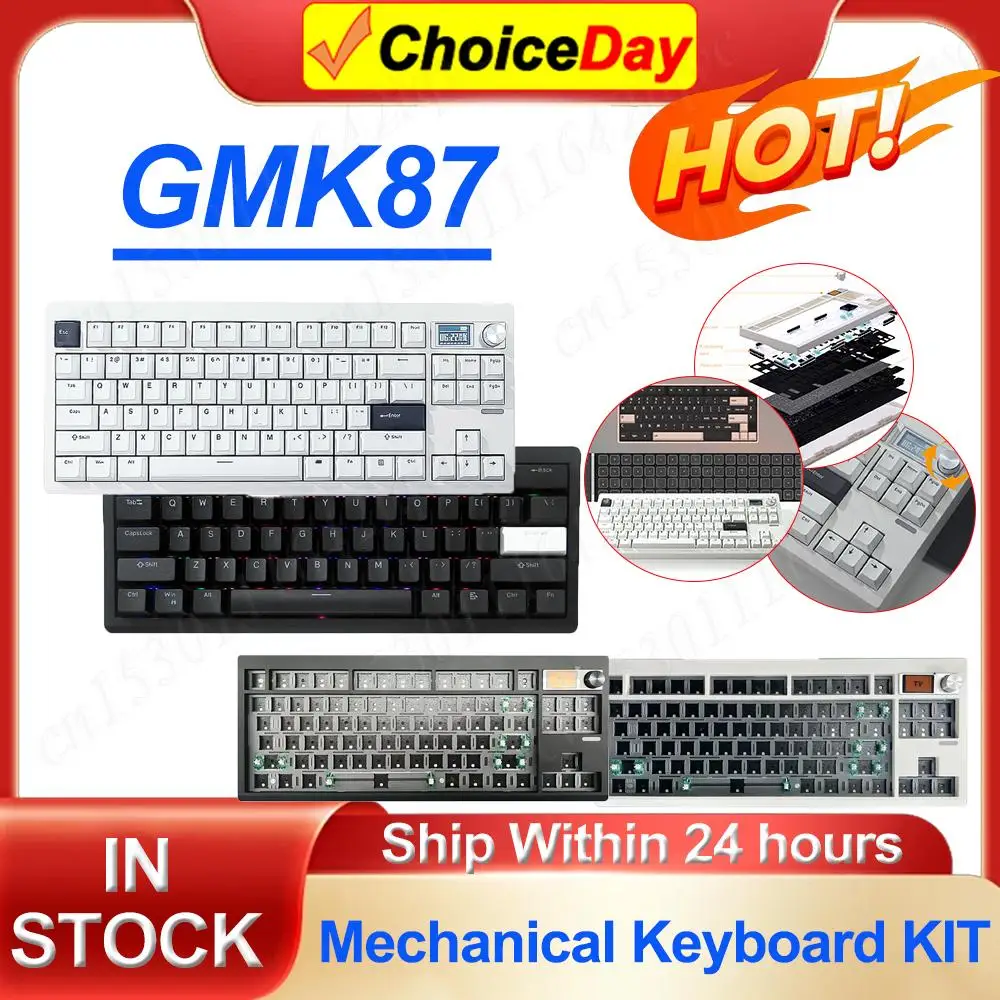 

GMK87 Mechanical Keyboard Kit RGB Backlit Gasket Structure Gaming Hot Swap Keyboard Wired/Bluetooth 5.0/2.4G for VIA Customized