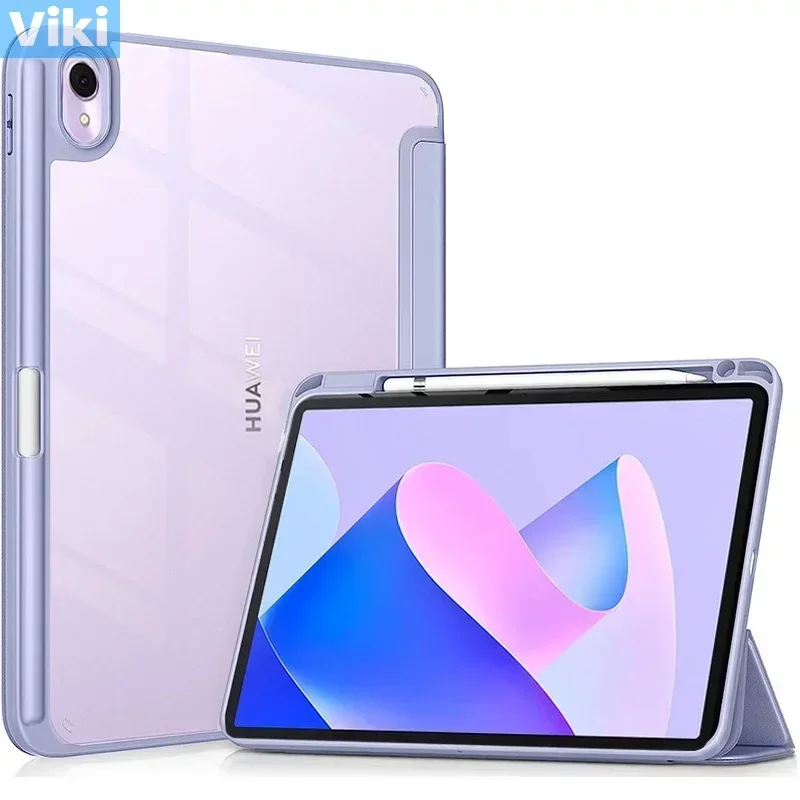 

Чехол с гнездом для ручки для Honor Pad X9 X8Pro, 11,5 дюймов, акриловая задняя складная умная крышка из искусственной кожи для Huawei MatePad 11,5 10,4 Pro 11 10,8