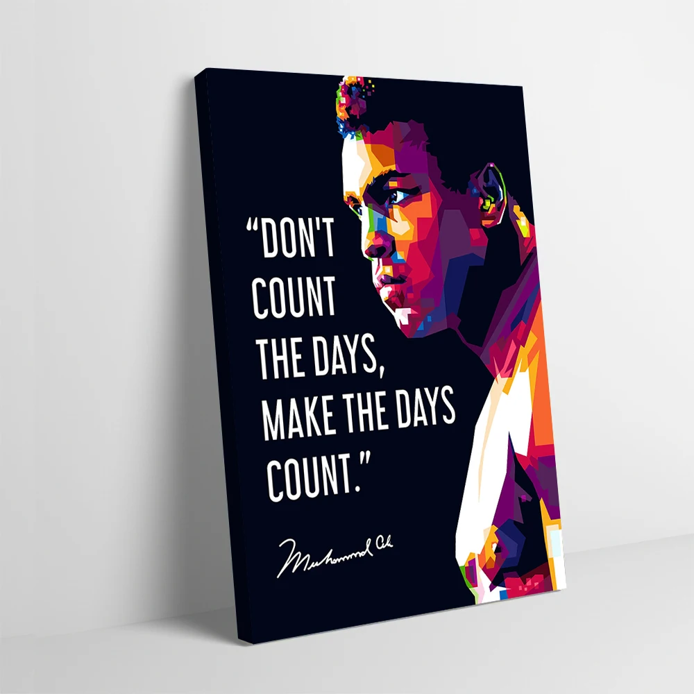Постер с цитатой Мухаммеда Али, настраиваемый печатный холст, картина для фотографий, настенные художественные постеры, украшение для гостиной, палочка Deko