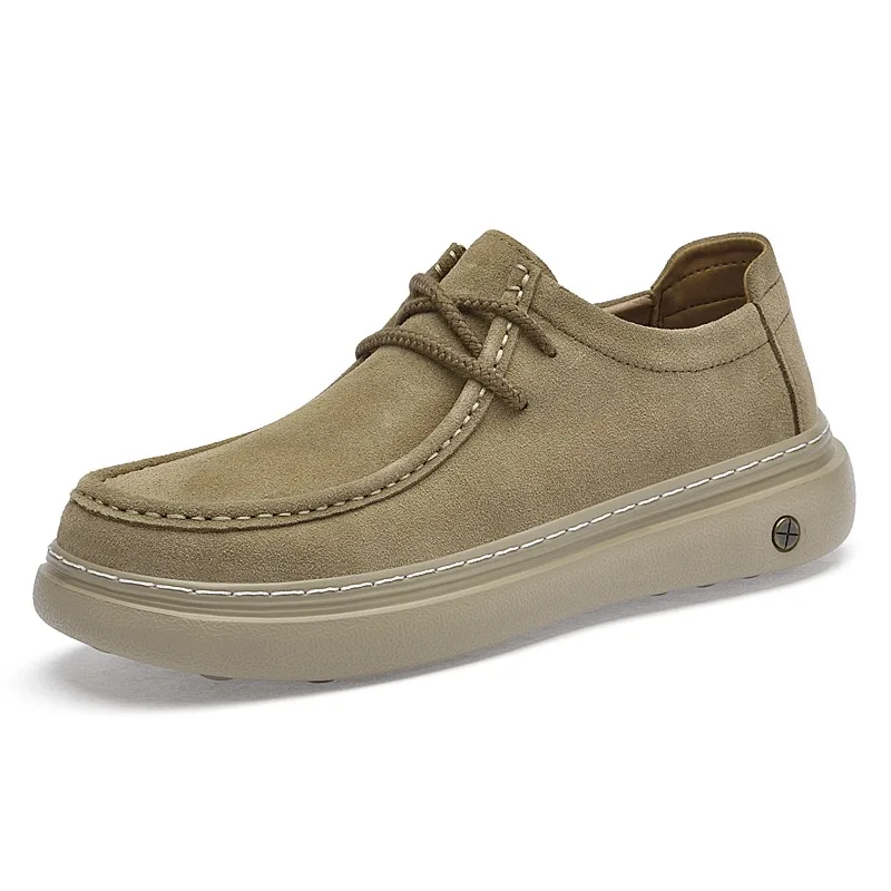 

2026 New Men Casual Shoes Suede Leather Board Shoes Men Retro Thick Soled Suede Shoes Man Zapatos Para Hombre Calzado Hombre