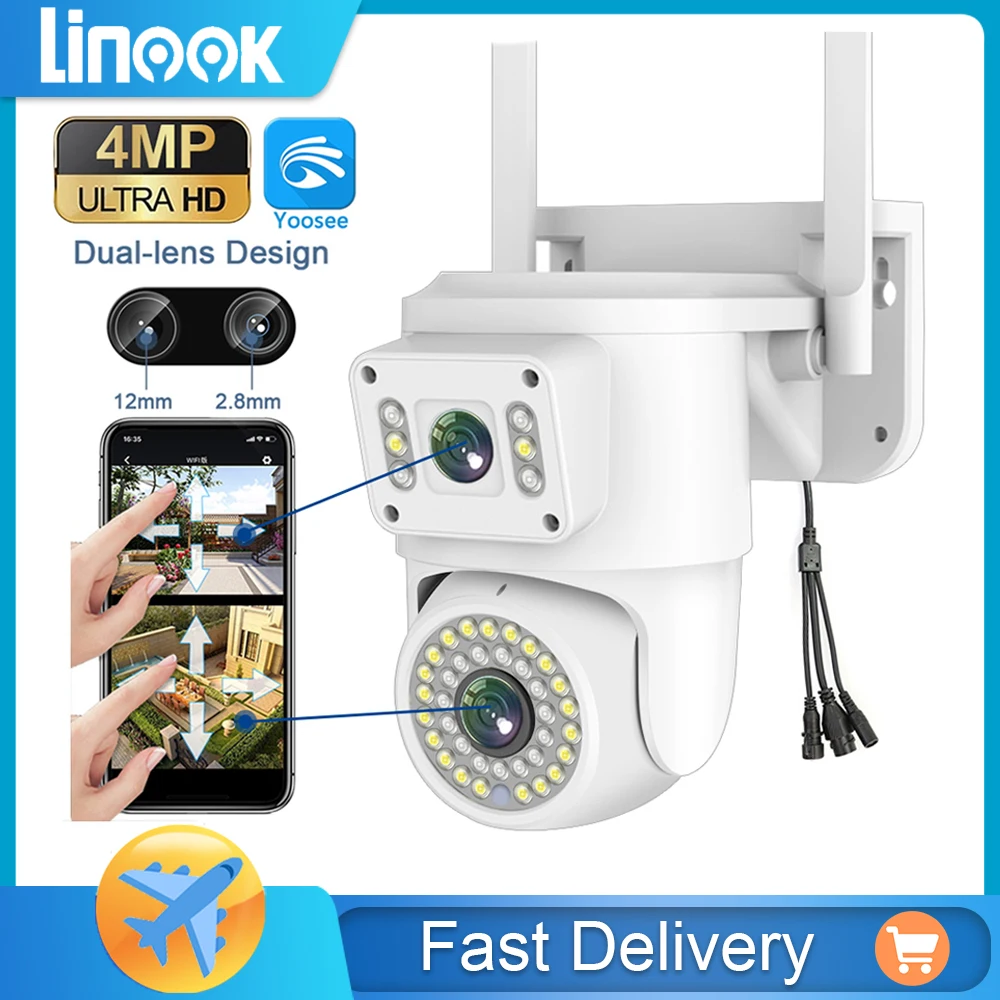 Linook YOOSEE camera, wireless CCTV camera WIFI, PTZ outdoor IP security camera, 8MP, full HD, full color, AI tracking, ONVIF