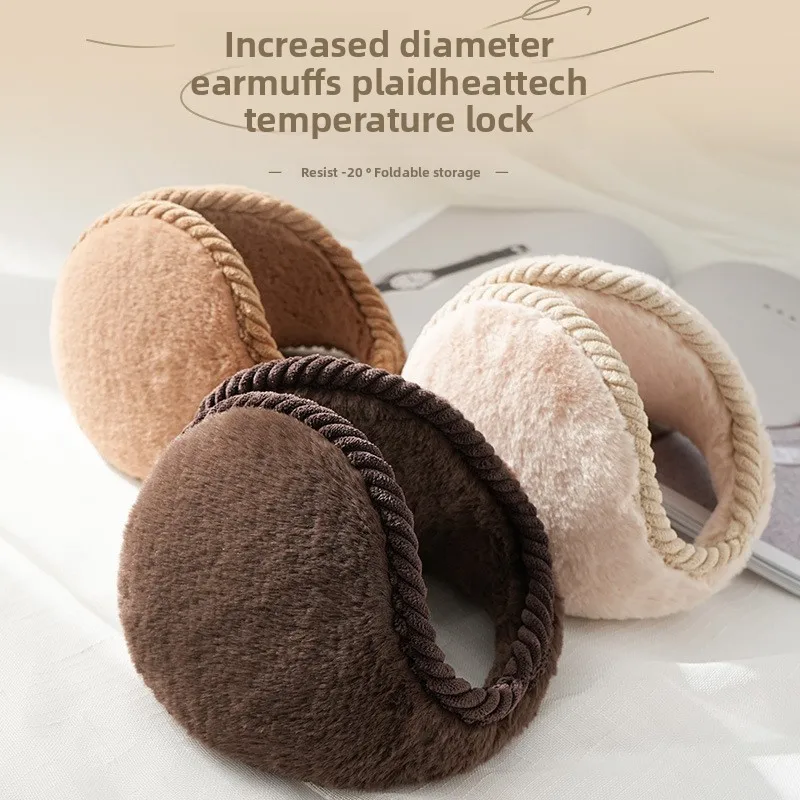 غطاء للأذنين من فراء الأرانب بتصميم جديد لفصل الشتاء - تصميم مائل، دافئ ومقاوم للبرد، سميك، كبير الحجم، قطيفة، للجنسين #4