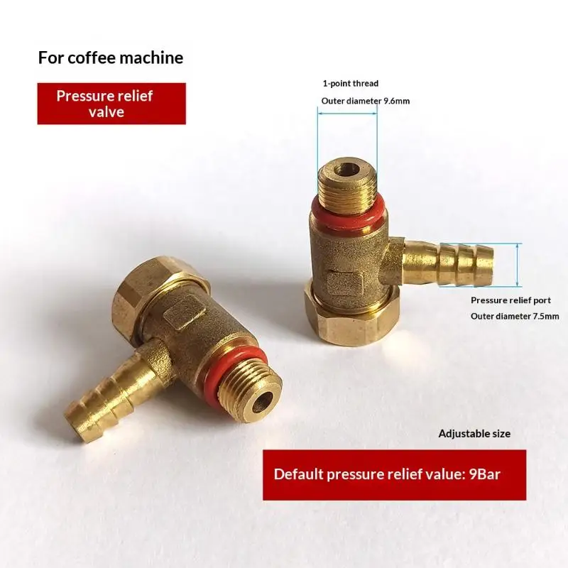 Kit de Válvula de Seguridad OPV para Cafetera, Válvula de Seguridad Pequeña para Caldera, Generador de Vapor G1/8' 9Bar, Accesorios para Cafetera