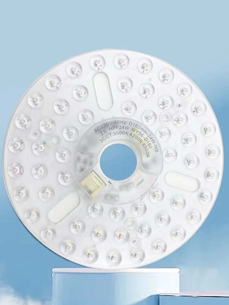 3.9/4.9/6.2 Inch 15/18/24W Ceiling Fan Light Replacement Panel Ceiling Flush Light Replacement Panel Pendant Light Round Panel view 3