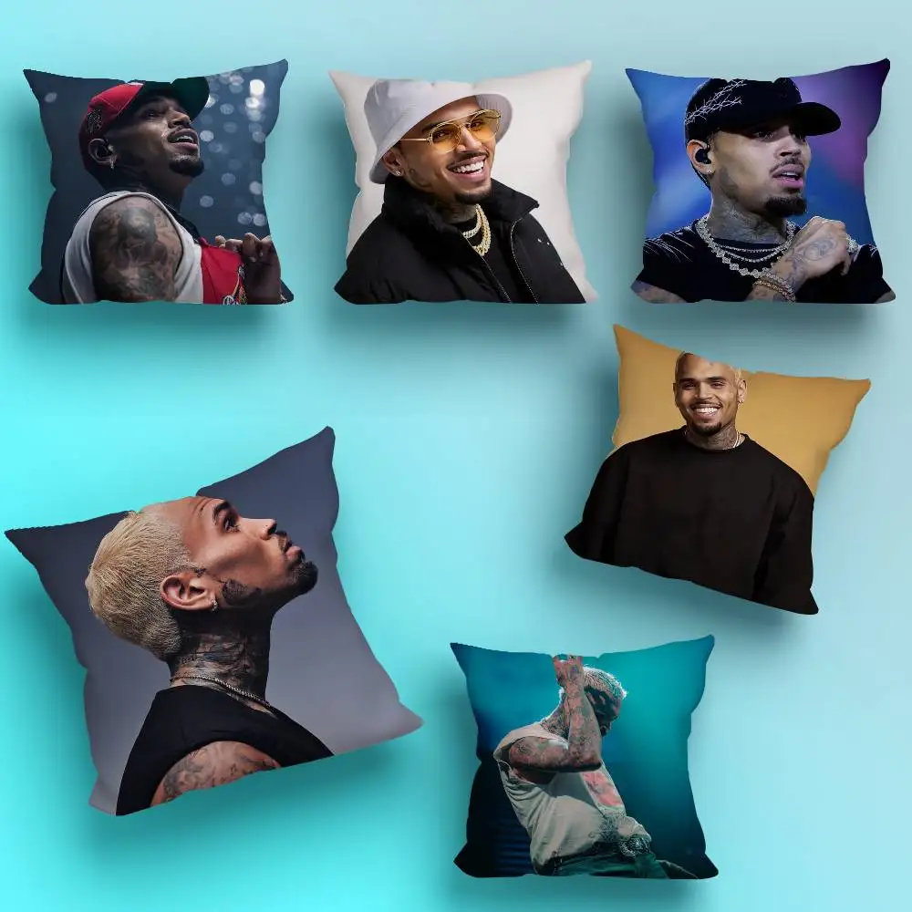 Наволочка Раппера USA C-Chris B-Brown, Для Дивана, Гостиной, Спальной комннаты