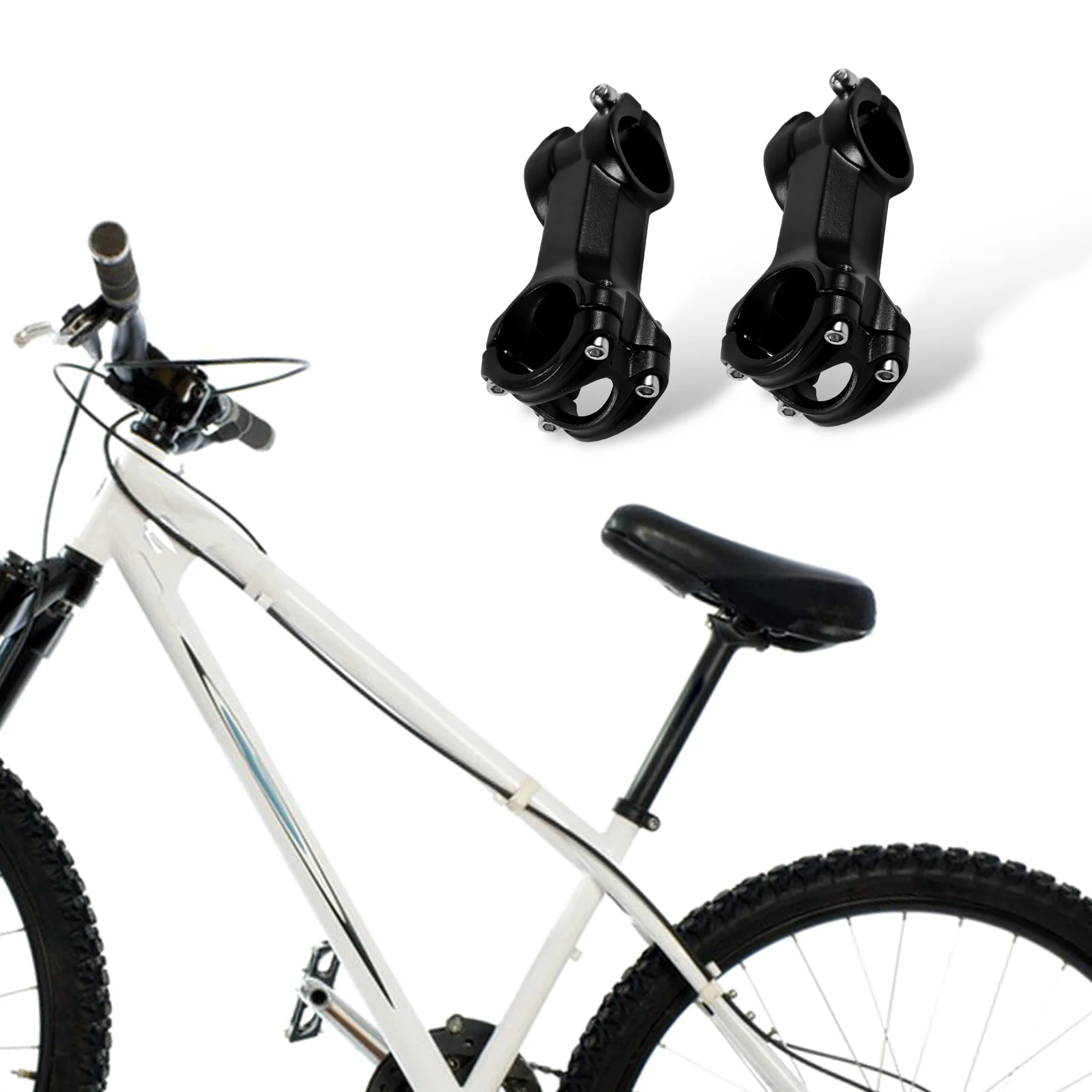 

Bicycle Handlebar Stem Riser Accessories Mountain Bike Aluminum Alloy Metal Fork Parts Lightweight Durable Cycling Components