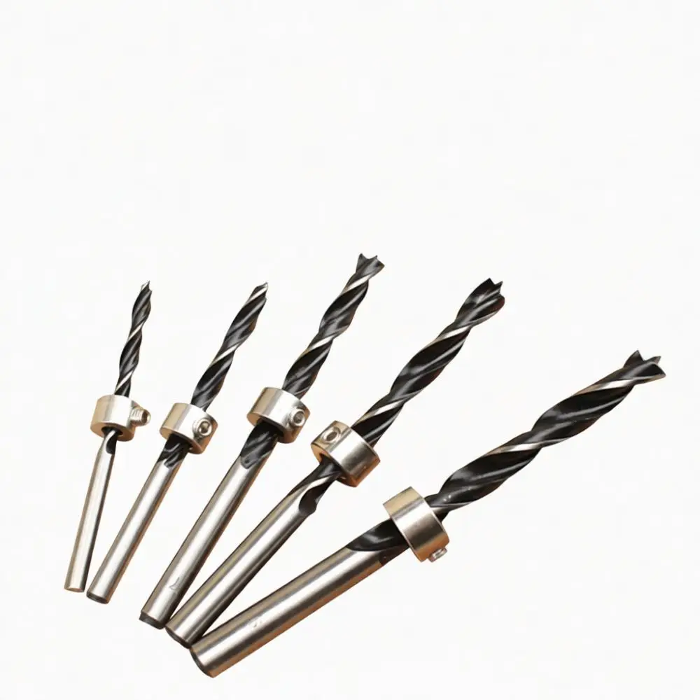 Drill Bit Depth Stop Positioner Woodworking Fixed Collar Ring Tool Set Including Hex Wrench For Precision Carpentry Drilling