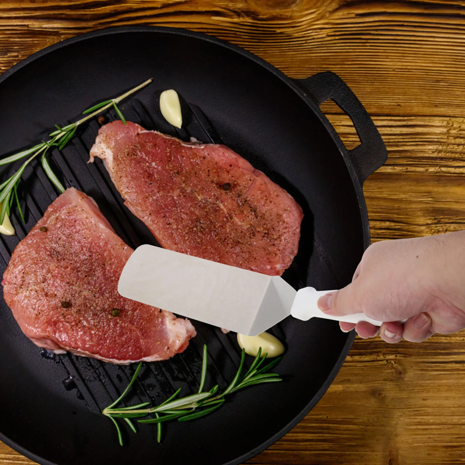 

2Pcs Stainless Steel Fry Spatula Commercial Grade Steak Turner for Kitchen Restaurant Use Ideal for Flipping Eggs Pancakes