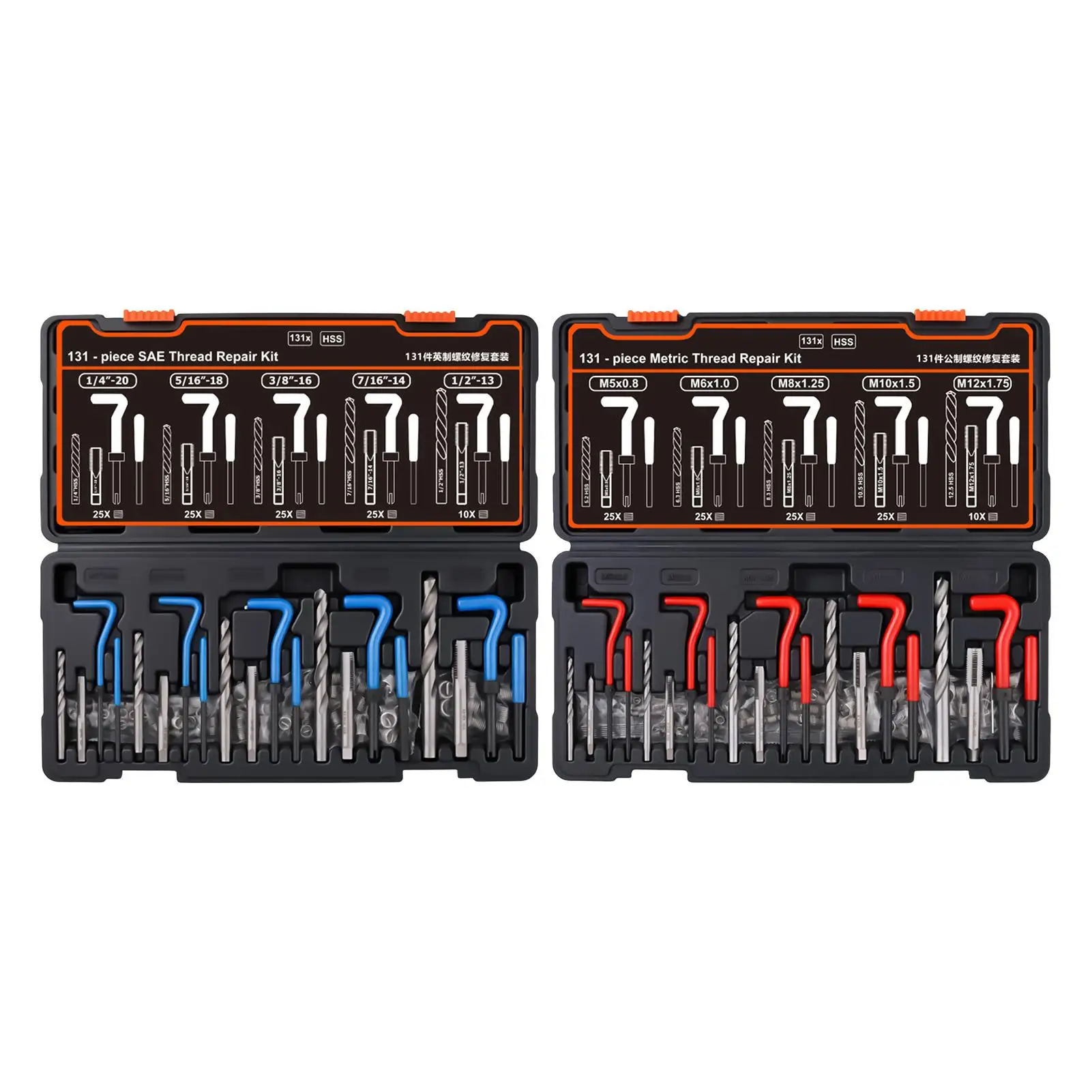 Thread Repair Kit Heavy Duty Stainless Steel Self-Tapping Installation Tools Screw Thread Repair Kit with Taps for Industrial