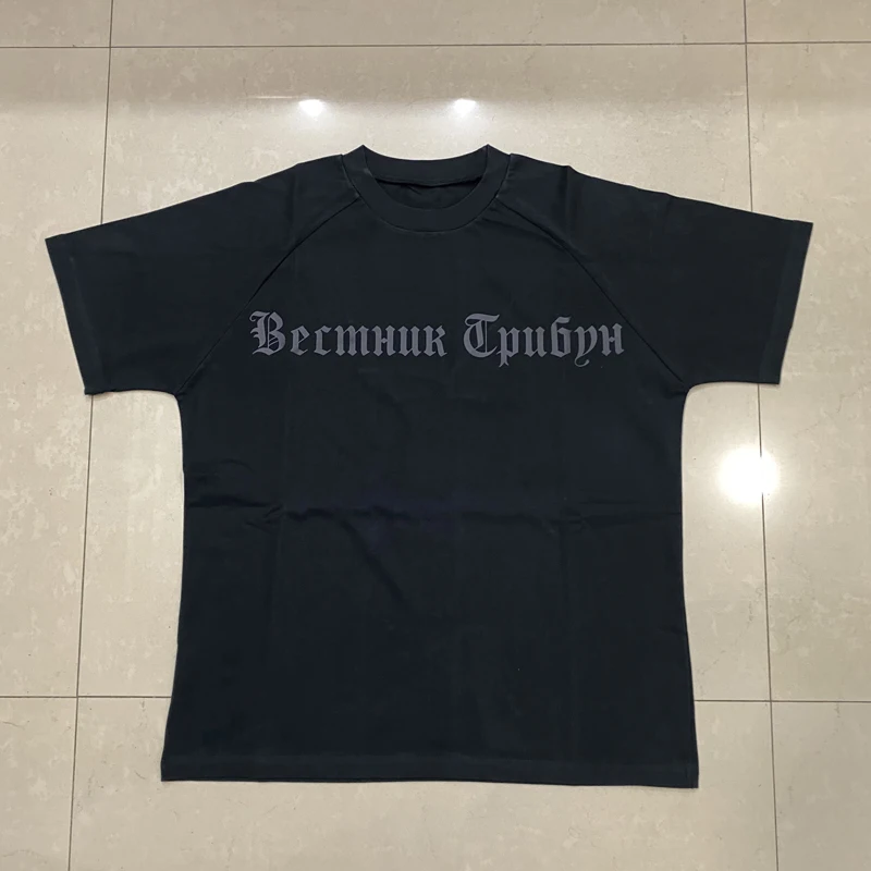

2025 Summer New Round Neck Short Sleeve Top Tee High Quality Cotton Breathable Print Letter Kanye West T-shirts