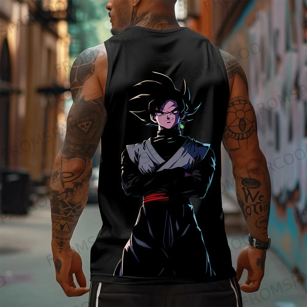 Koszulka bez rękawów z nadrukiem Dragon Ball Anime Goku 2025, męska, sportowa, luźna, letnia, modna, z czystej bawełny.