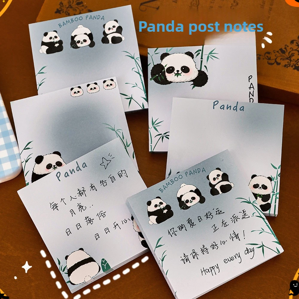 12 Pcs Cartoon Panda  Notes for Students To Stick High-value Note Books Ins Wind Decoration Materials Cute N Times