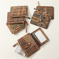Retro Card Holder Exquisite Wallet Multi Card Case Cork Ultra Thin Card Pocket Zipper Small Wallets Big Capacity Coin Purse New