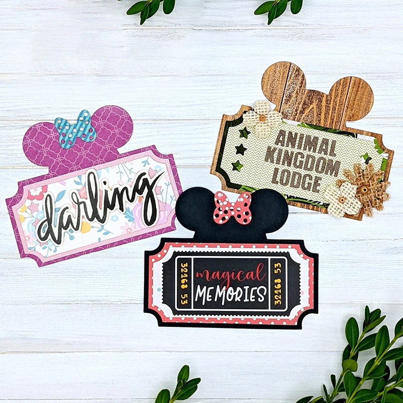 Myszka Miki z kokardką wykrojniki Disney Punch Diecut dla majsterkowiczów Scrapbooking tłoczenie kart papierowych rzemiosło nowy 2022 przyjazd