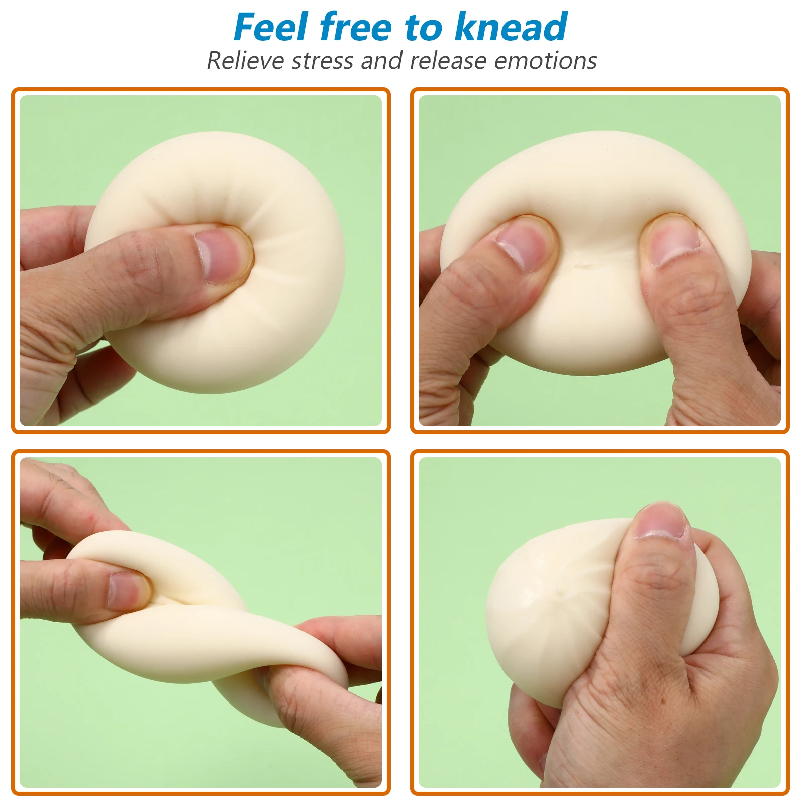 

3 Pcs Steamed Stuffed Bun Pinch Music Stress Relief Toy Tpr Relaxing Sensory Fidget
